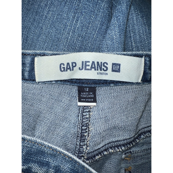 GAP Skirt Size 12 Blue Denim Jean Straight Pencil Vented Front Stretch Cotton - Picture 3 of 3